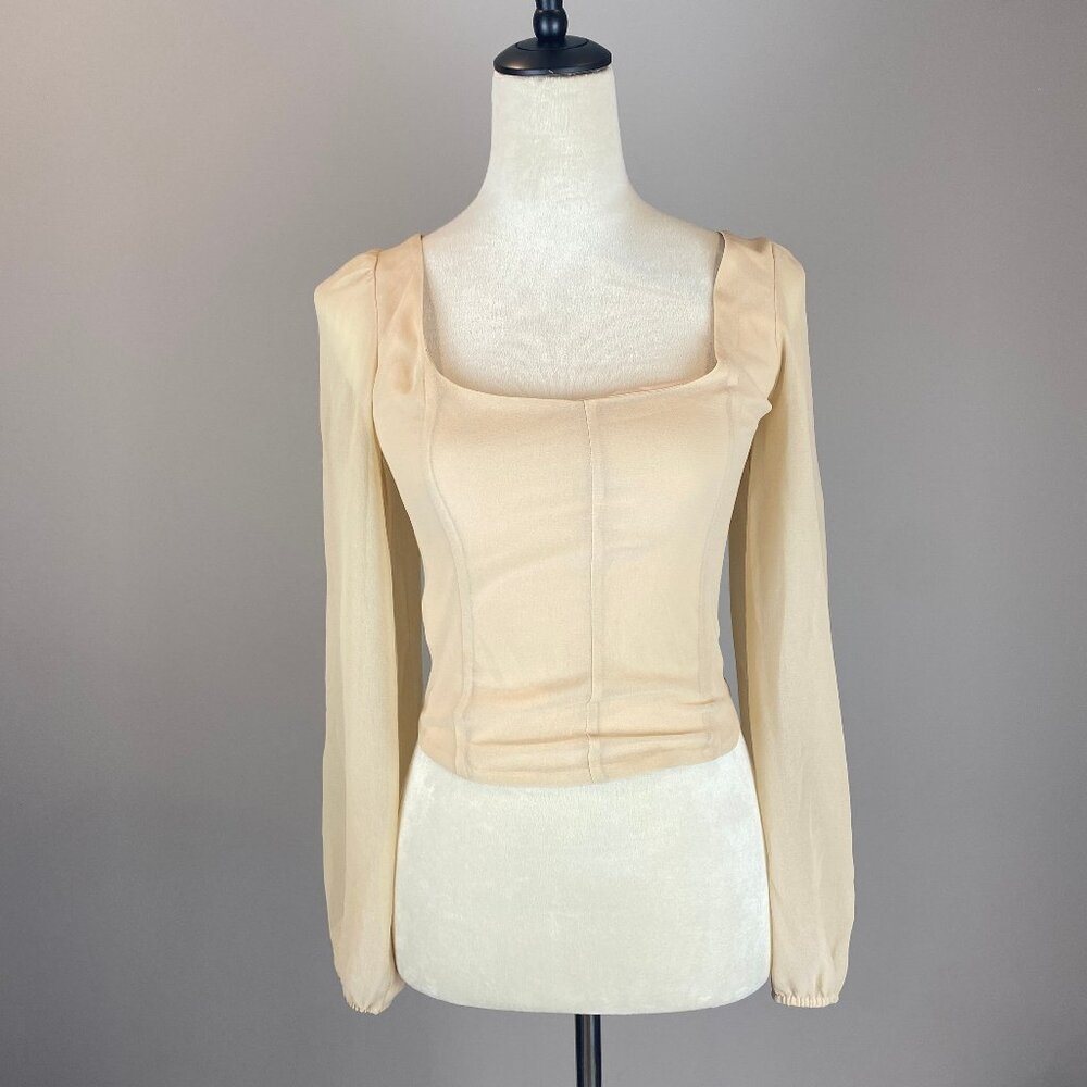 Wilfred Aritzia Women Beige Crop Top Women's Size Small